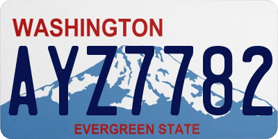 WA license plate AYZ7782