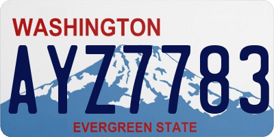 WA license plate AYZ7783