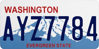 WA license plate AYZ7784