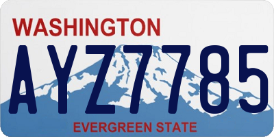 WA license plate AYZ7785