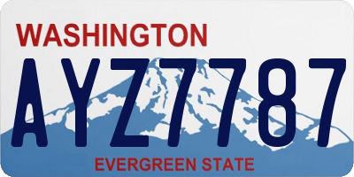 WA license plate AYZ7787