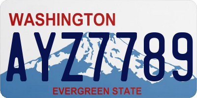 WA license plate AYZ7789