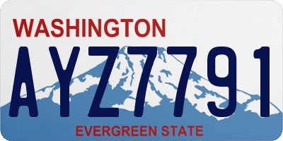 WA license plate AYZ7791