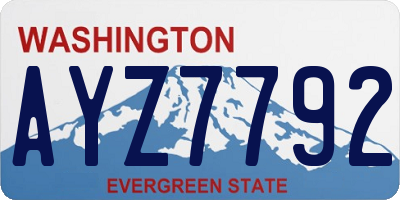 WA license plate AYZ7792