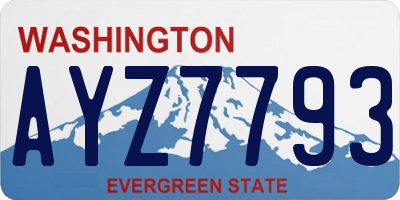 WA license plate AYZ7793