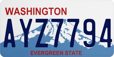 WA license plate AYZ7794