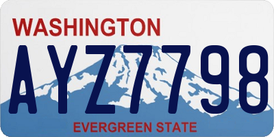 WA license plate AYZ7798