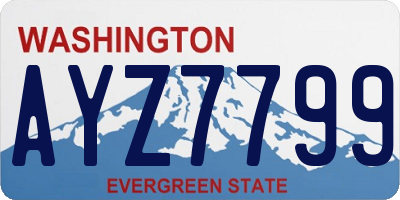 WA license plate AYZ7799