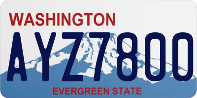 WA license plate AYZ7800