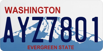 WA license plate AYZ7801