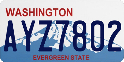 WA license plate AYZ7802