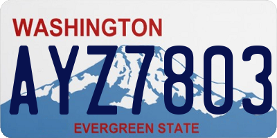 WA license plate AYZ7803