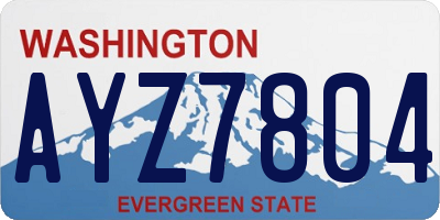 WA license plate AYZ7804