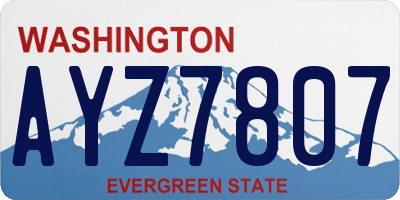 WA license plate AYZ7807