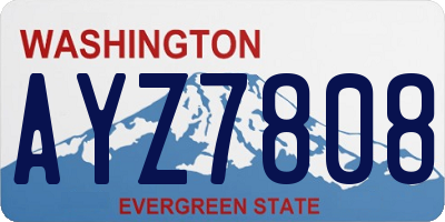 WA license plate AYZ7808