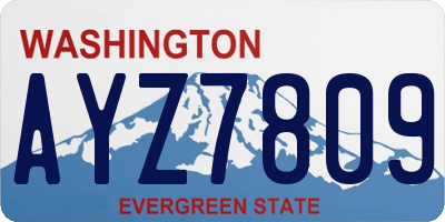 WA license plate AYZ7809