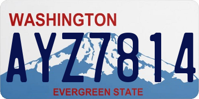 WA license plate AYZ7814