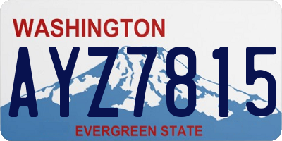 WA license plate AYZ7815