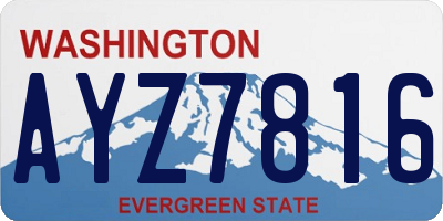 WA license plate AYZ7816