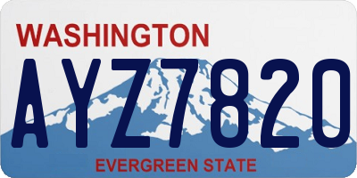 WA license plate AYZ7820