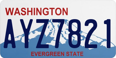 WA license plate AYZ7821