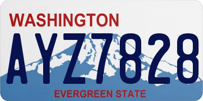 WA license plate AYZ7828