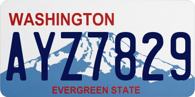 WA license plate AYZ7829