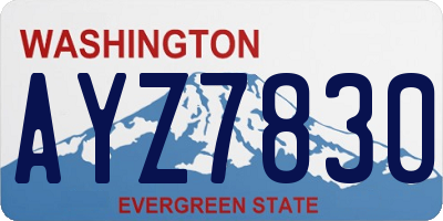 WA license plate AYZ7830