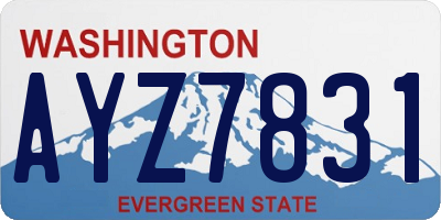 WA license plate AYZ7831