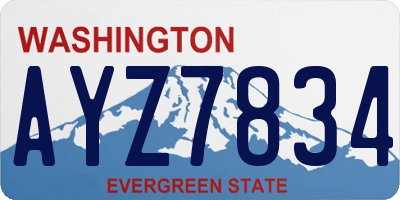 WA license plate AYZ7834