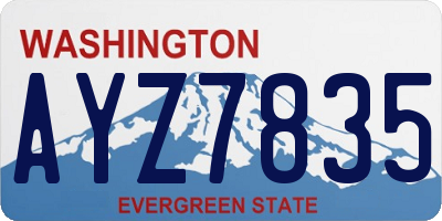 WA license plate AYZ7835