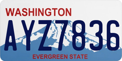 WA license plate AYZ7836