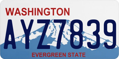 WA license plate AYZ7839