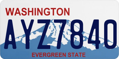 WA license plate AYZ7840