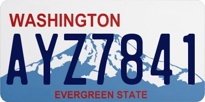 WA license plate AYZ7841