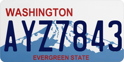 WA license plate AYZ7843