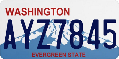 WA license plate AYZ7845