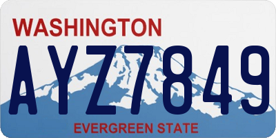 WA license plate AYZ7849