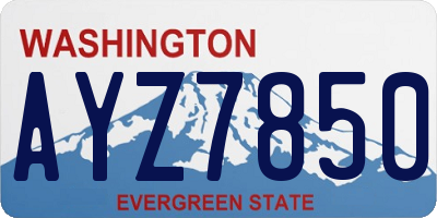 WA license plate AYZ7850