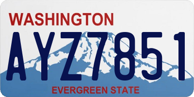 WA license plate AYZ7851