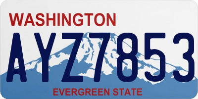 WA license plate AYZ7853