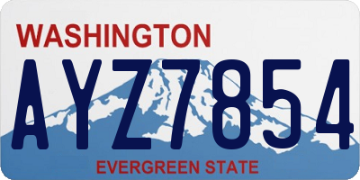 WA license plate AYZ7854