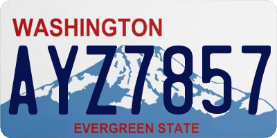 WA license plate AYZ7857