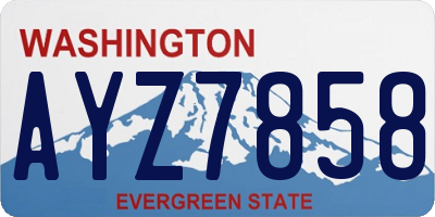 WA license plate AYZ7858