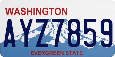 WA license plate AYZ7859