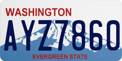 WA license plate AYZ7860