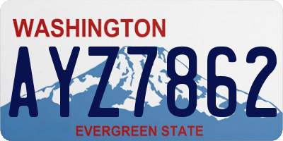 WA license plate AYZ7862