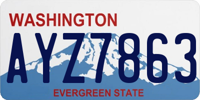 WA license plate AYZ7863