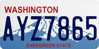 WA license plate AYZ7865