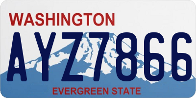 WA license plate AYZ7866